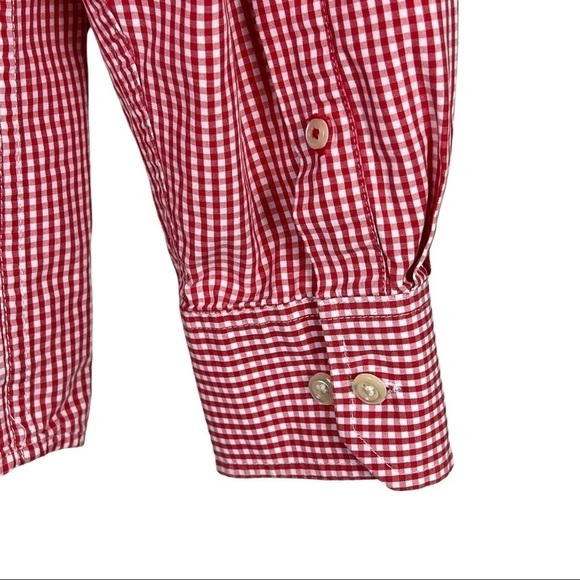 IZOD Button down red and white gingham long sleeve Size L - Picture 6 of 7